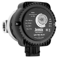 Циркуляционный насос JEMIX для ГВС  ЦН-ГВС-15-17 (3-9 Вт, 600 л/час, h=1,7 м, L=80мм) с кабелем